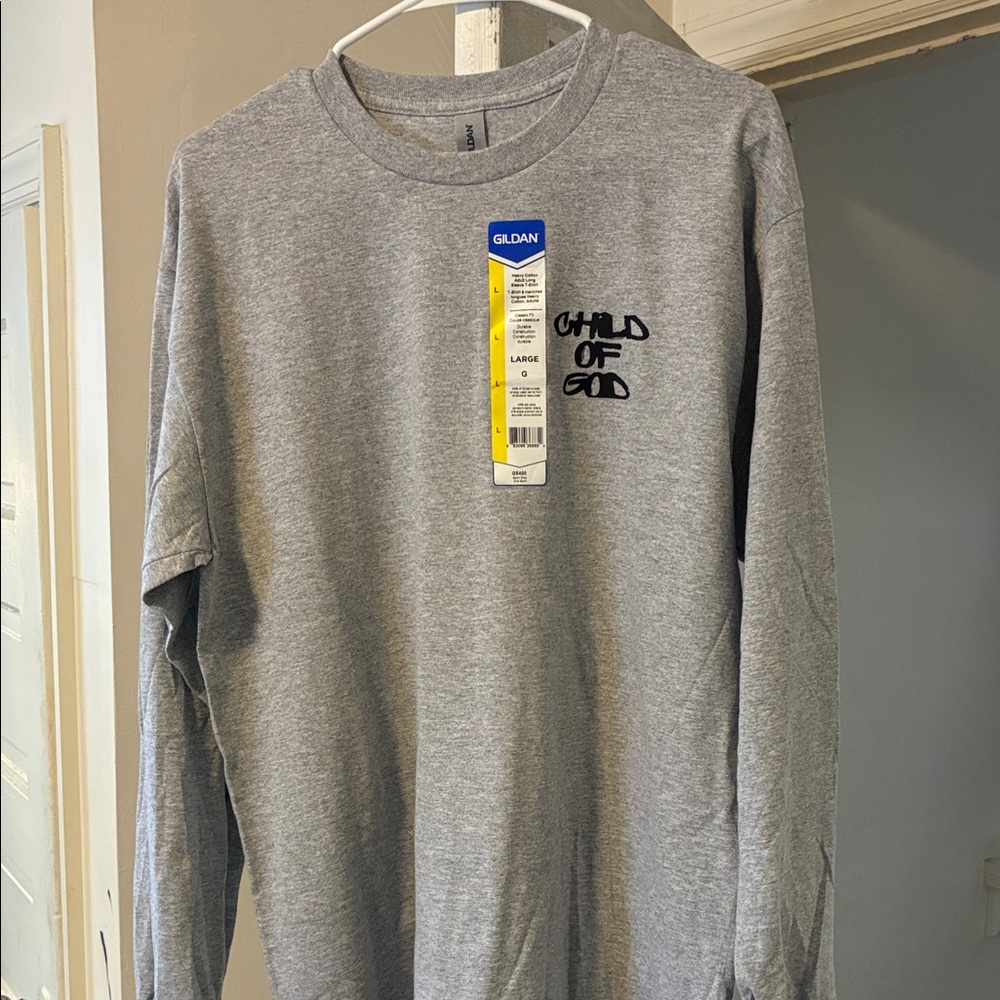 Gildan Gray Long Sleeve Shirt with 'Child of God' Design